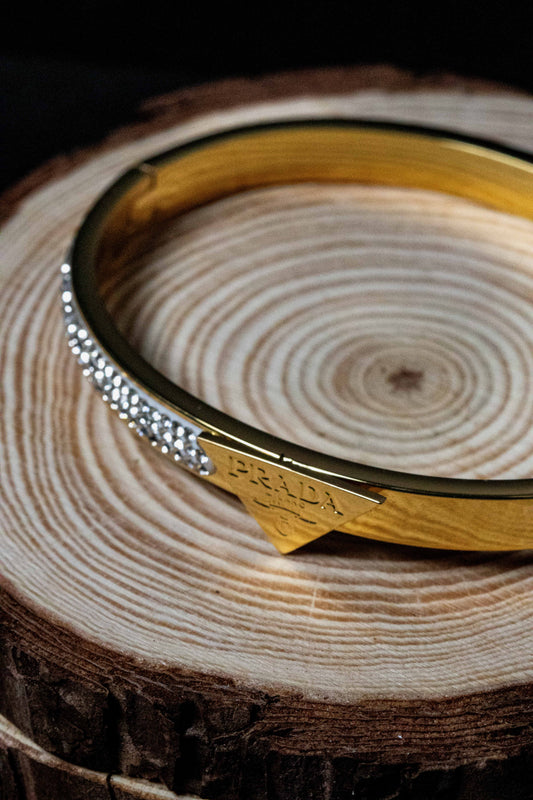 Luxury Gold Crystal Bangle Bracelet | Designer-Inspired Women’s Jewelry