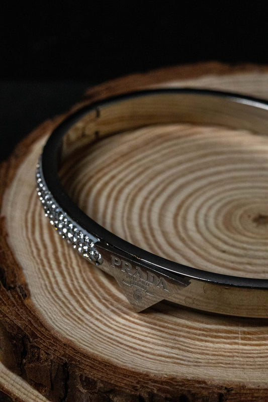 Luxury Silver Crystal Bangle Bracelet | Designer-Inspired Women’s Jewelry