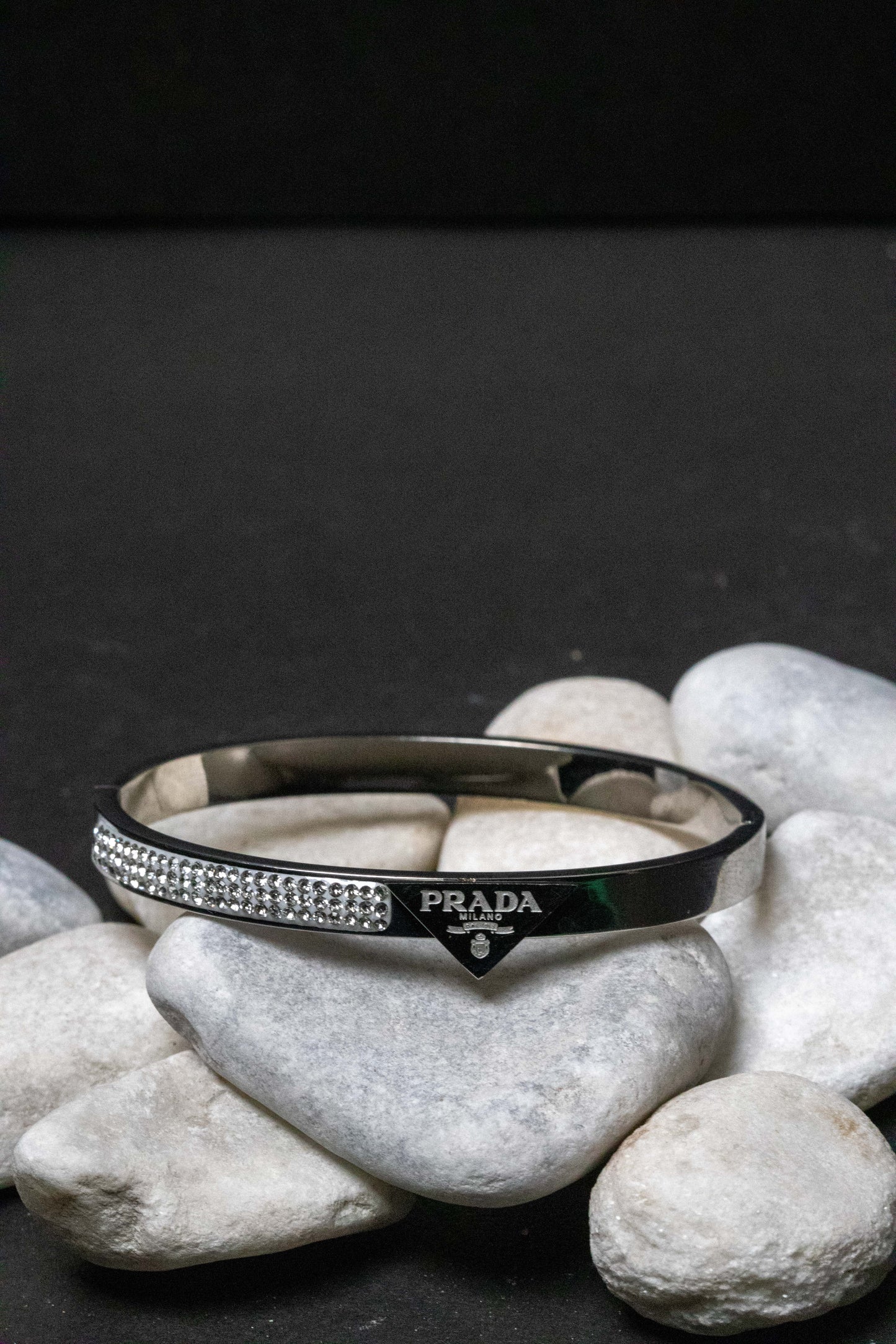 Luxury Silver Crystal Bangle Bracelet | Designer-Inspired Women’s Jewelry
