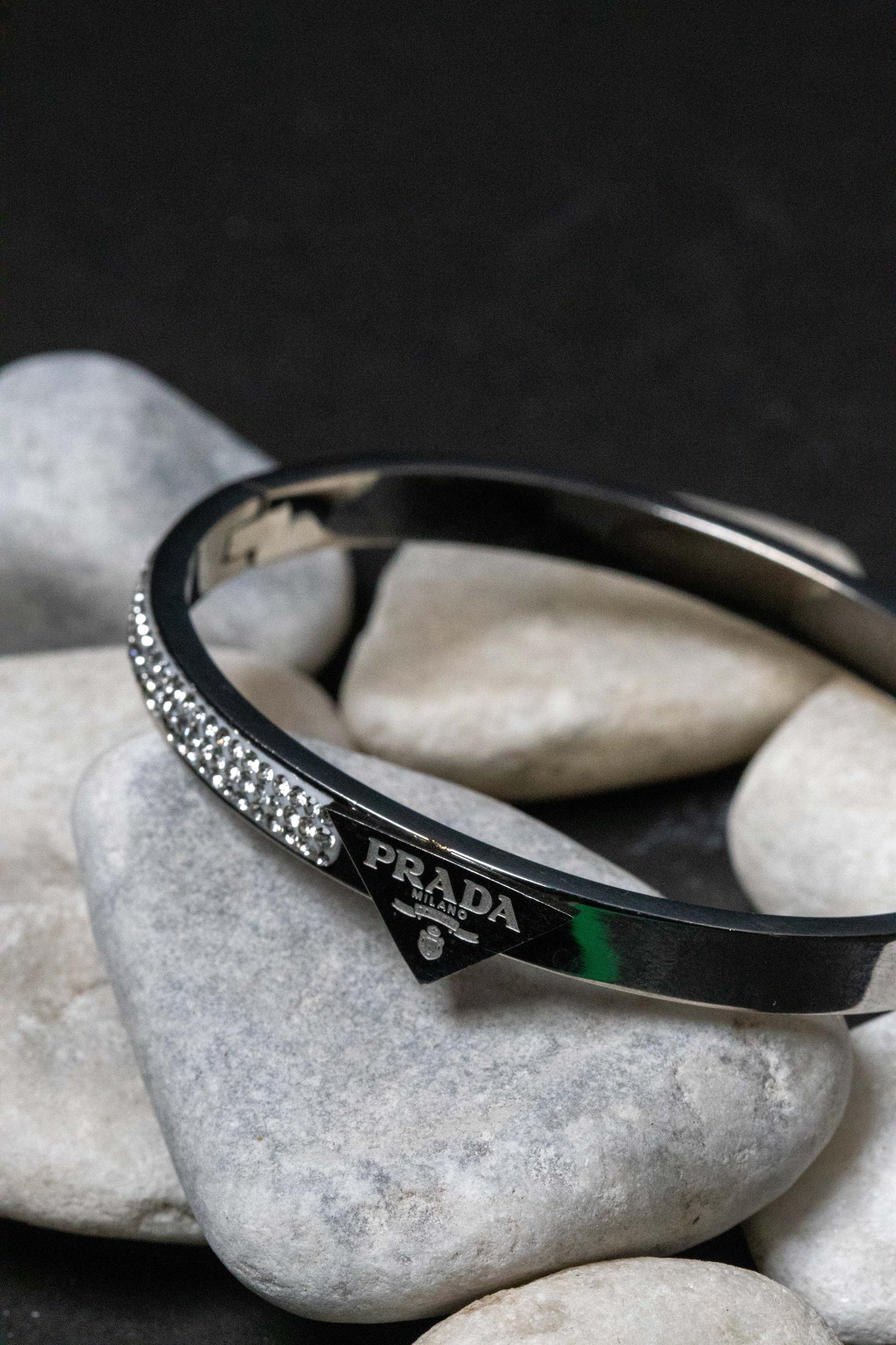 Luxury Silver Crystal Bangle Bracelet | Designer-Inspired Women’s Jewelry