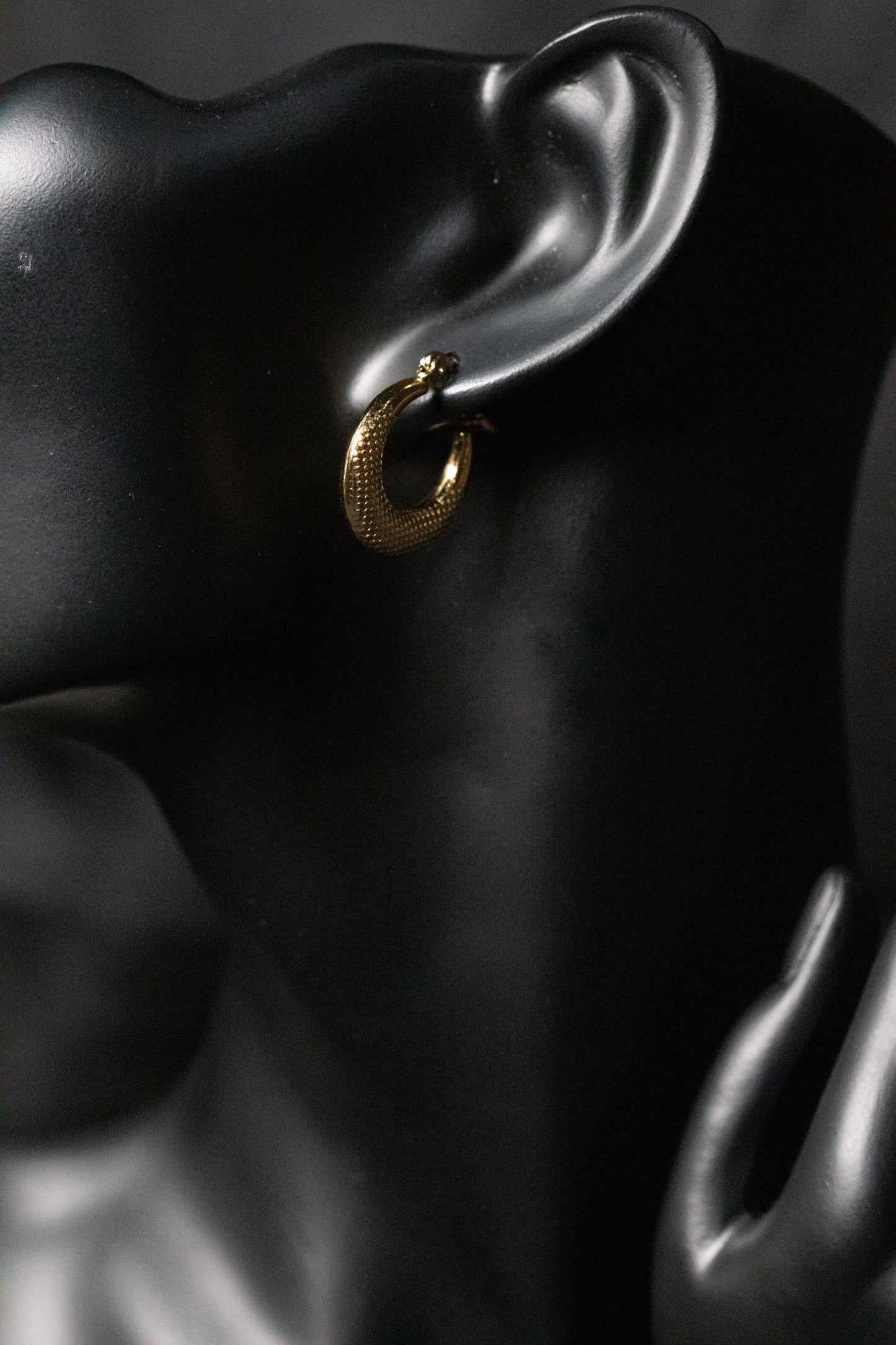 Classic Gold Textured Hoop Earrings | Elegant Lightweight Design