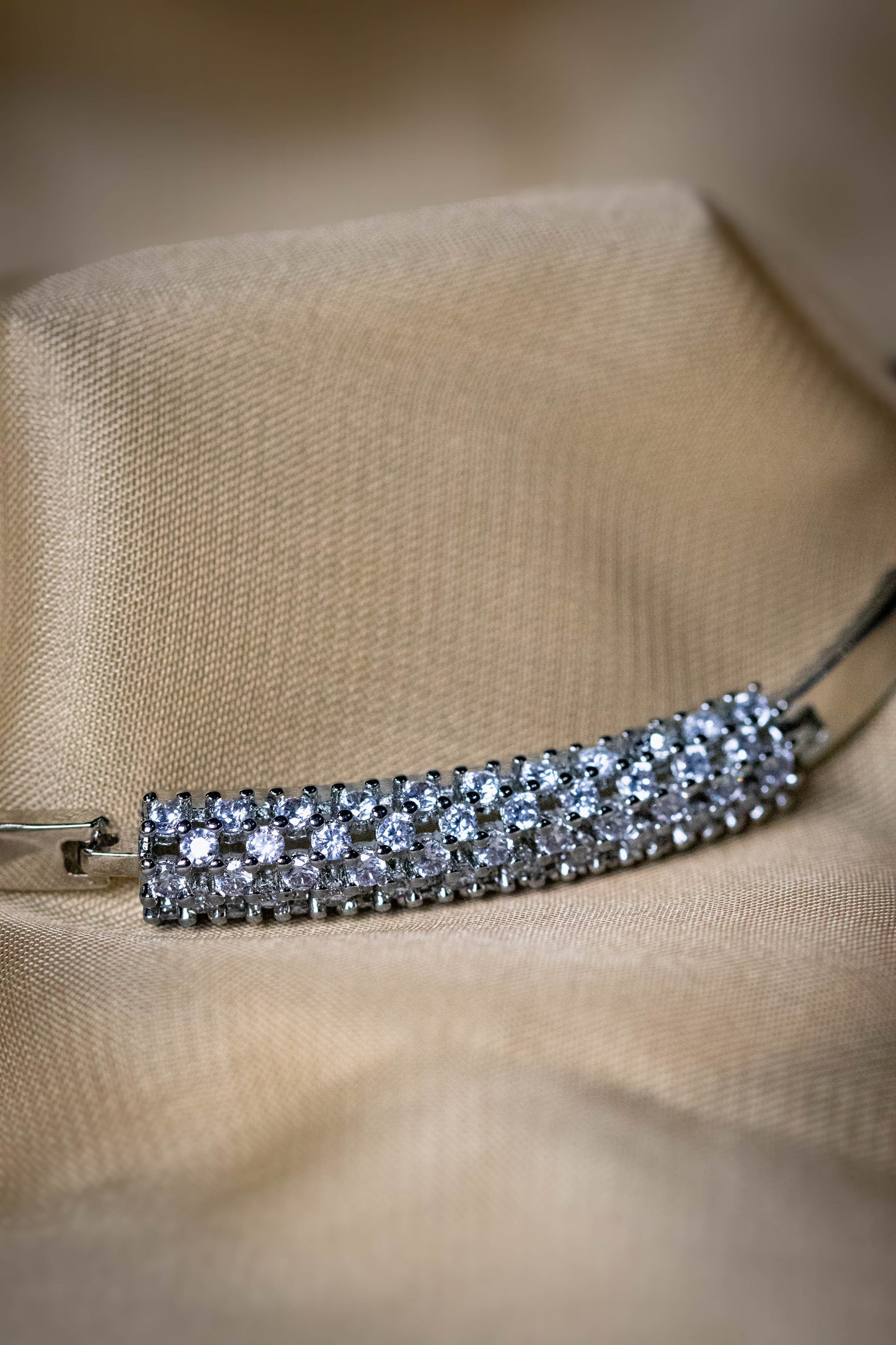 Silver Crystal-Studded Bracelet | Elegant Sparkling Women’s Jewelry