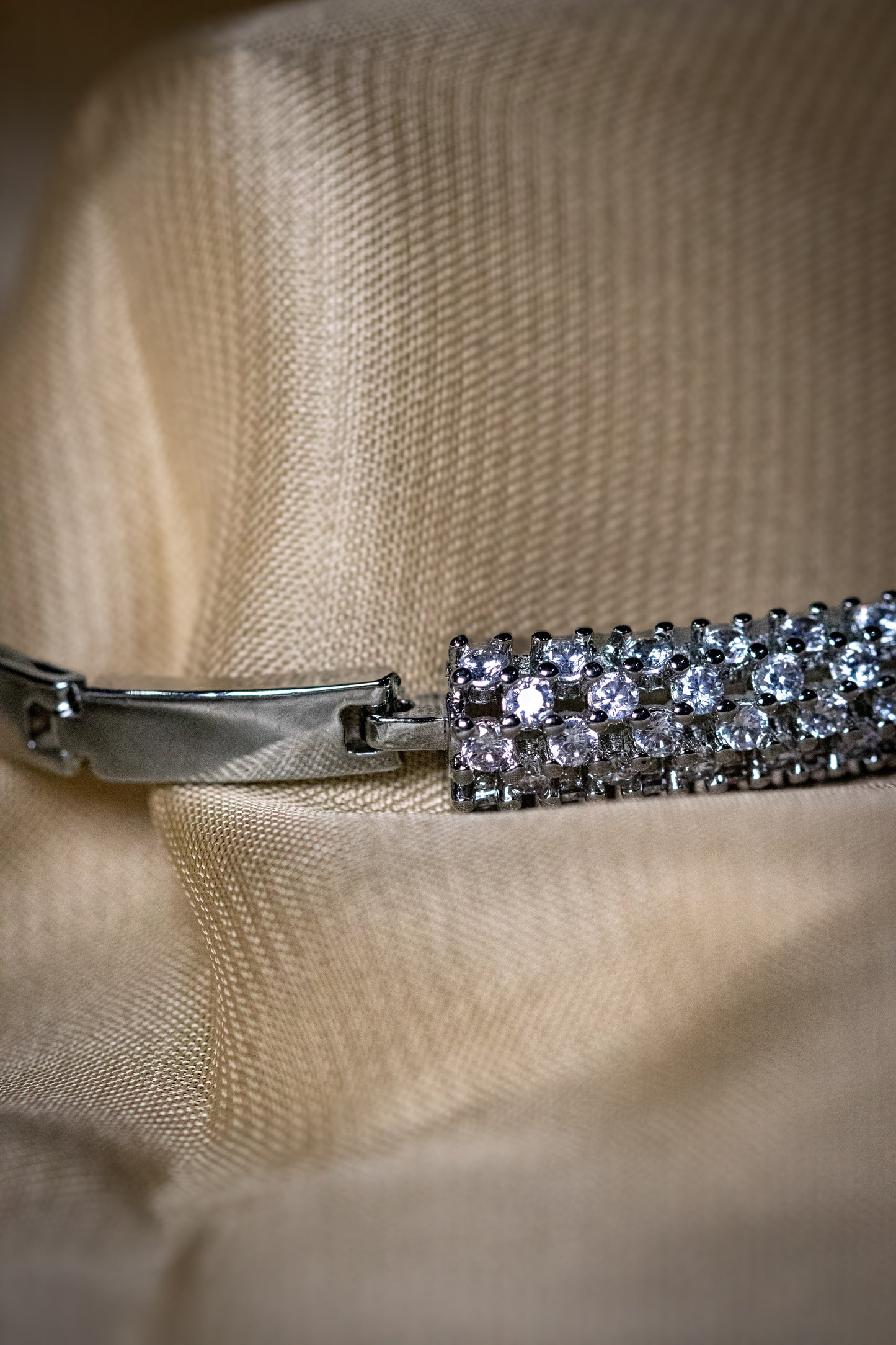 Silver Crystal-Studded Bracelet | Elegant Sparkling Women’s Jewelry