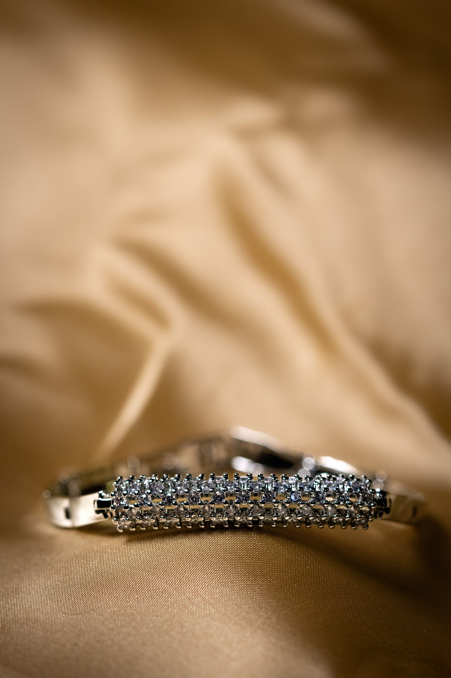 Silver Crystal-Studded Bracelet | Elegant Sparkling Women’s Jewelry