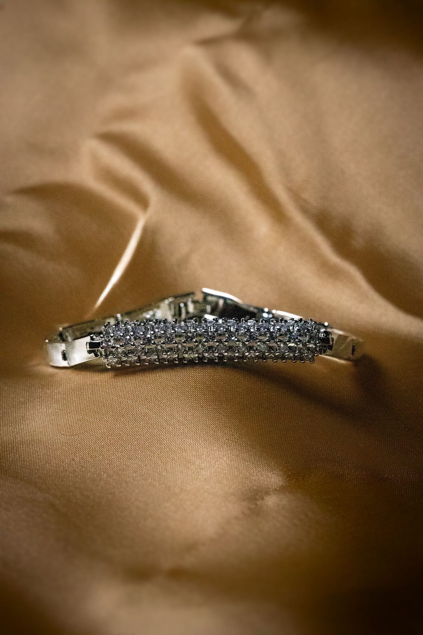 Silver Crystal-Studded Bracelet | Elegant Sparkling Women’s Jewelry