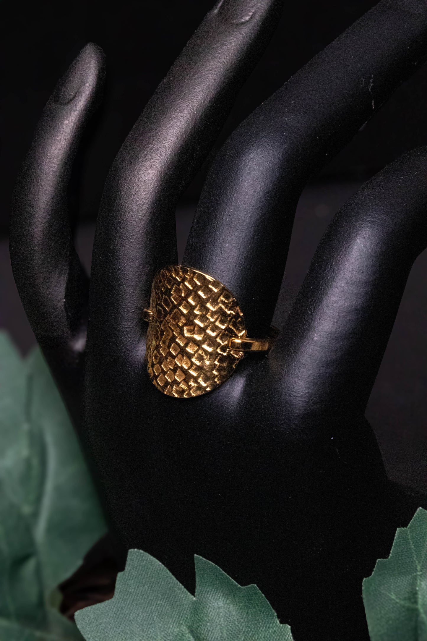 Textured Gold Statement Ring | Bold Modern Design