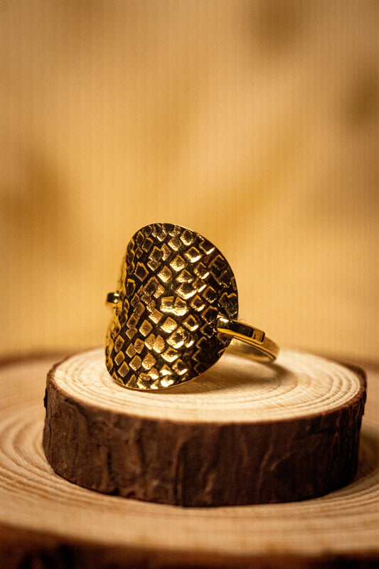 Textured Gold Statement Ring | Bold Modern Design