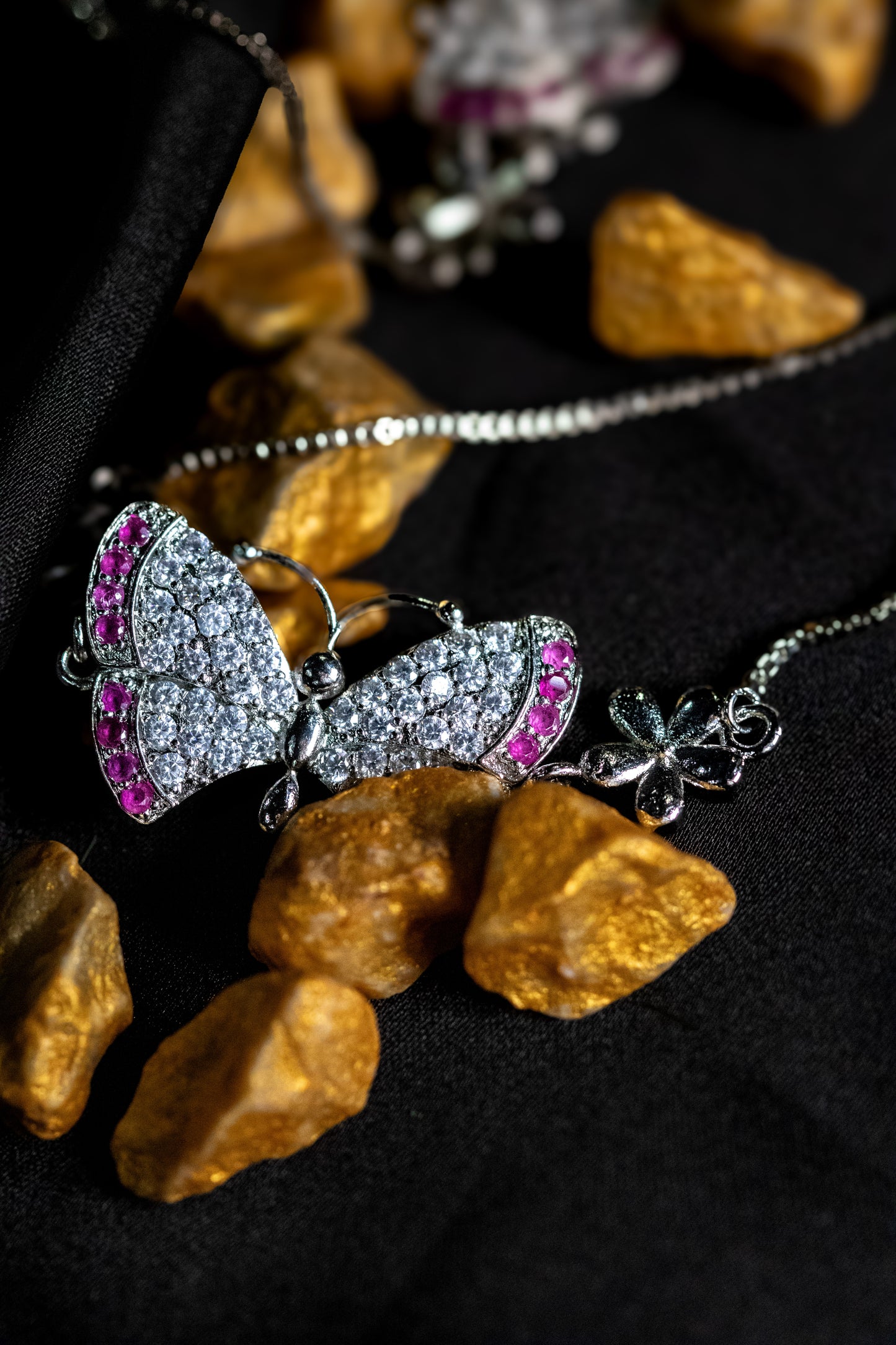 Butterfly Crystal Bracelet with Pink Accents | Elegant Silver-Tone Women’s Jewelry