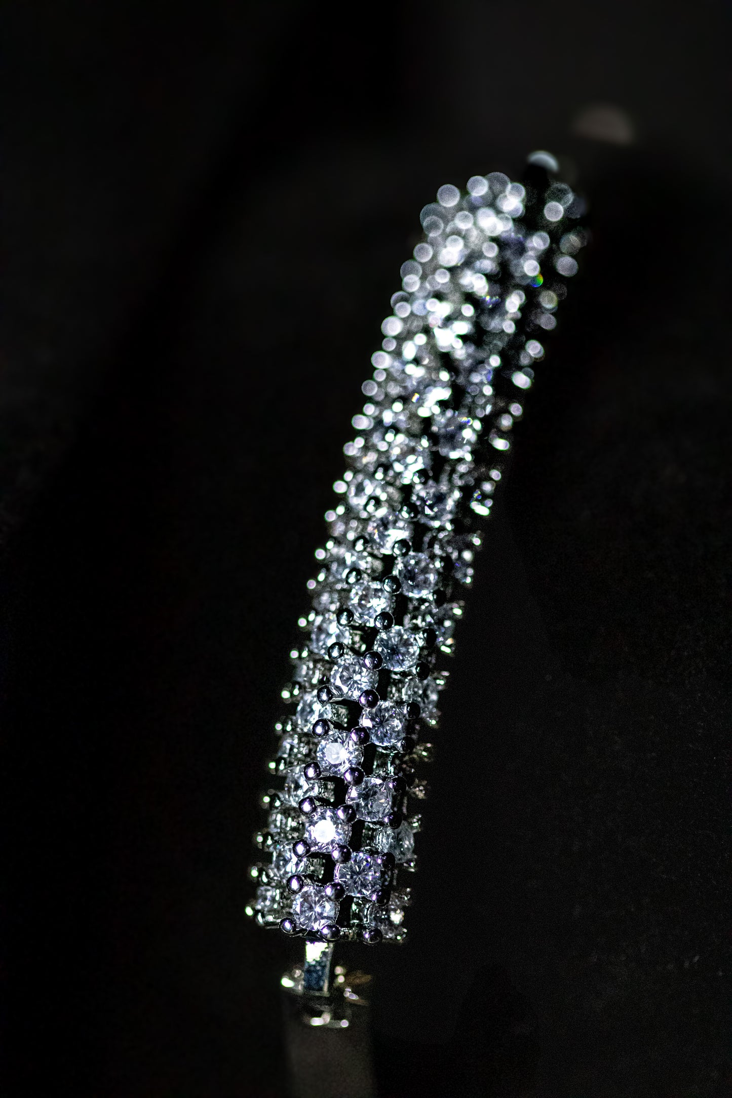 Silver Crystal-Studded Bracelet | Elegant Sparkling Women’s Jewelry