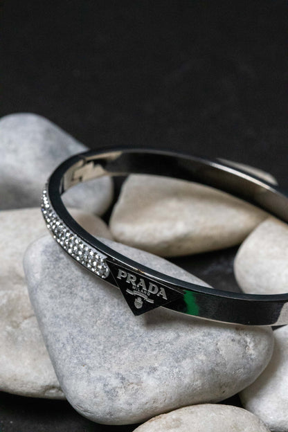 Luxury Silver Crystal Bangle Bracelet | Designer-Inspired Women’s Jewelry