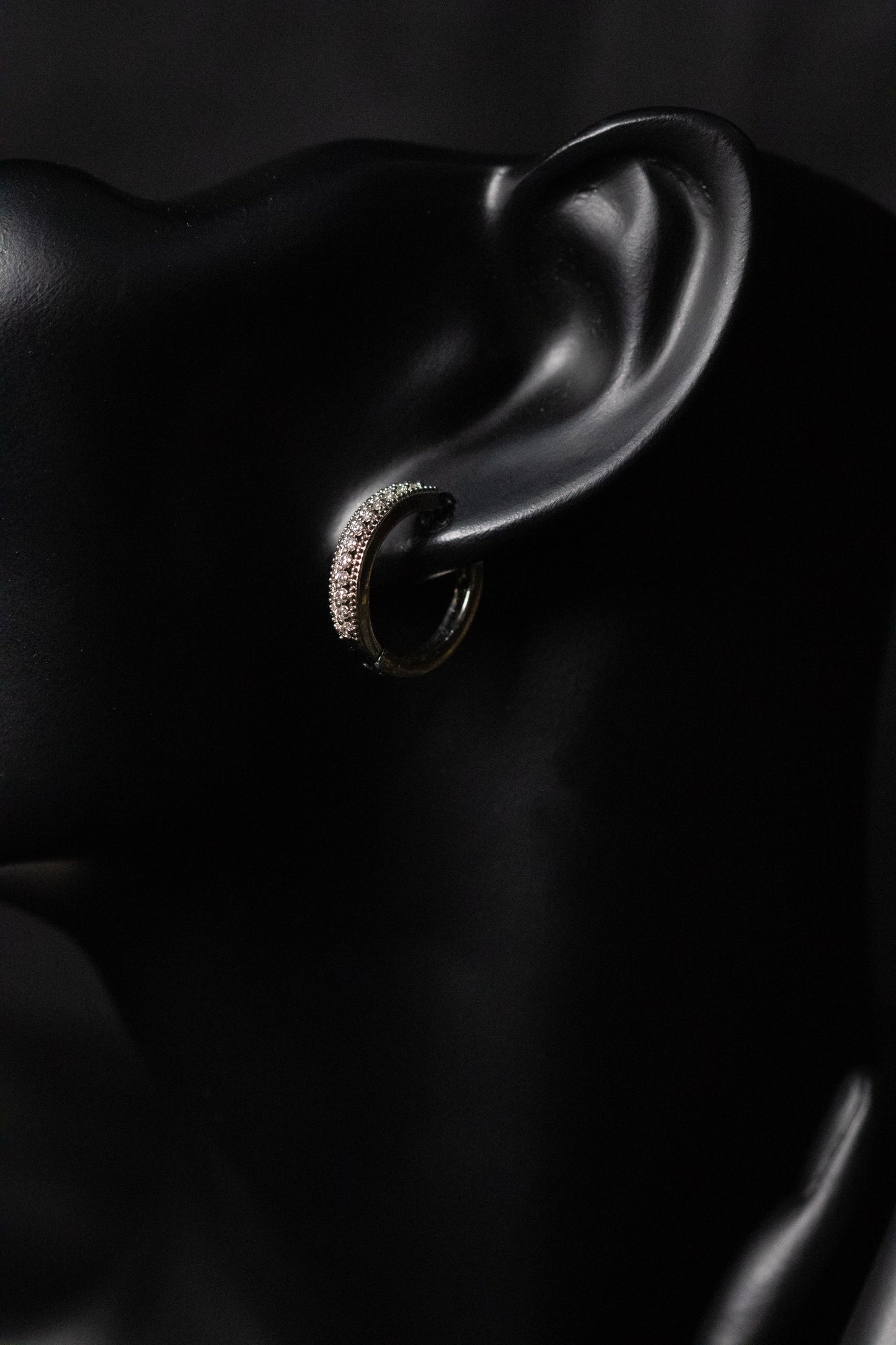 Elegant Silver Crystal Stud Earrings | Sparkling Single Row Design