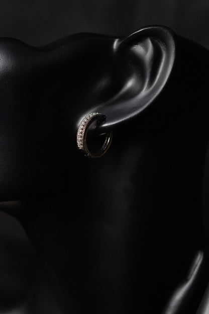 Elegant Silver Crystal Stud Earrings | Sparkling Single Row Design