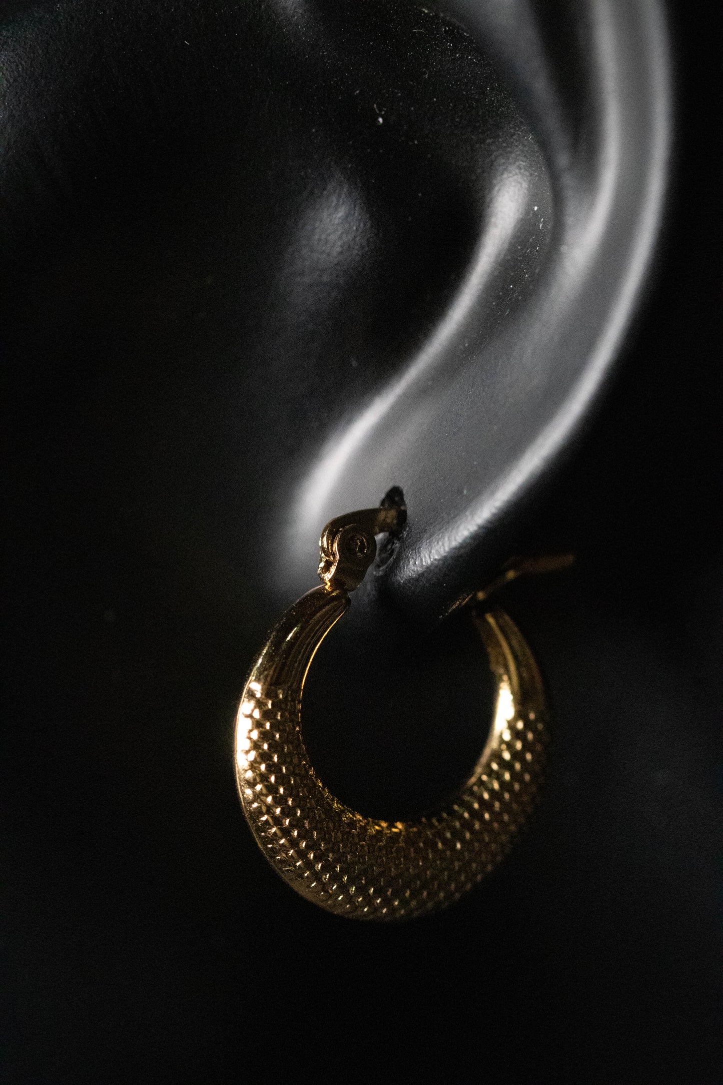 Classic Gold Textured Hoop Earrings | Elegant Lightweight Design