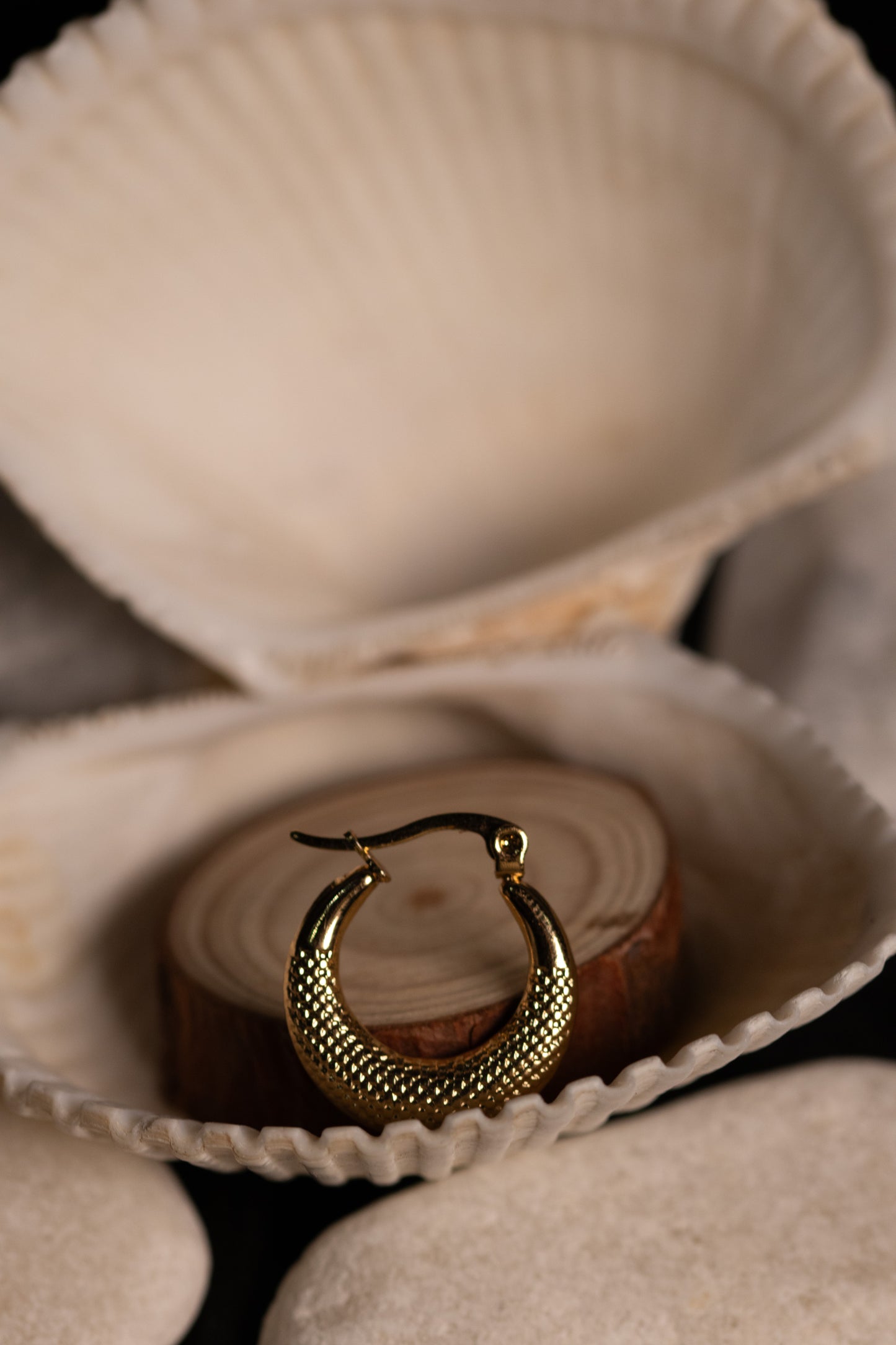 Classic Gold Textured Hoop Earrings | Elegant Lightweight Design