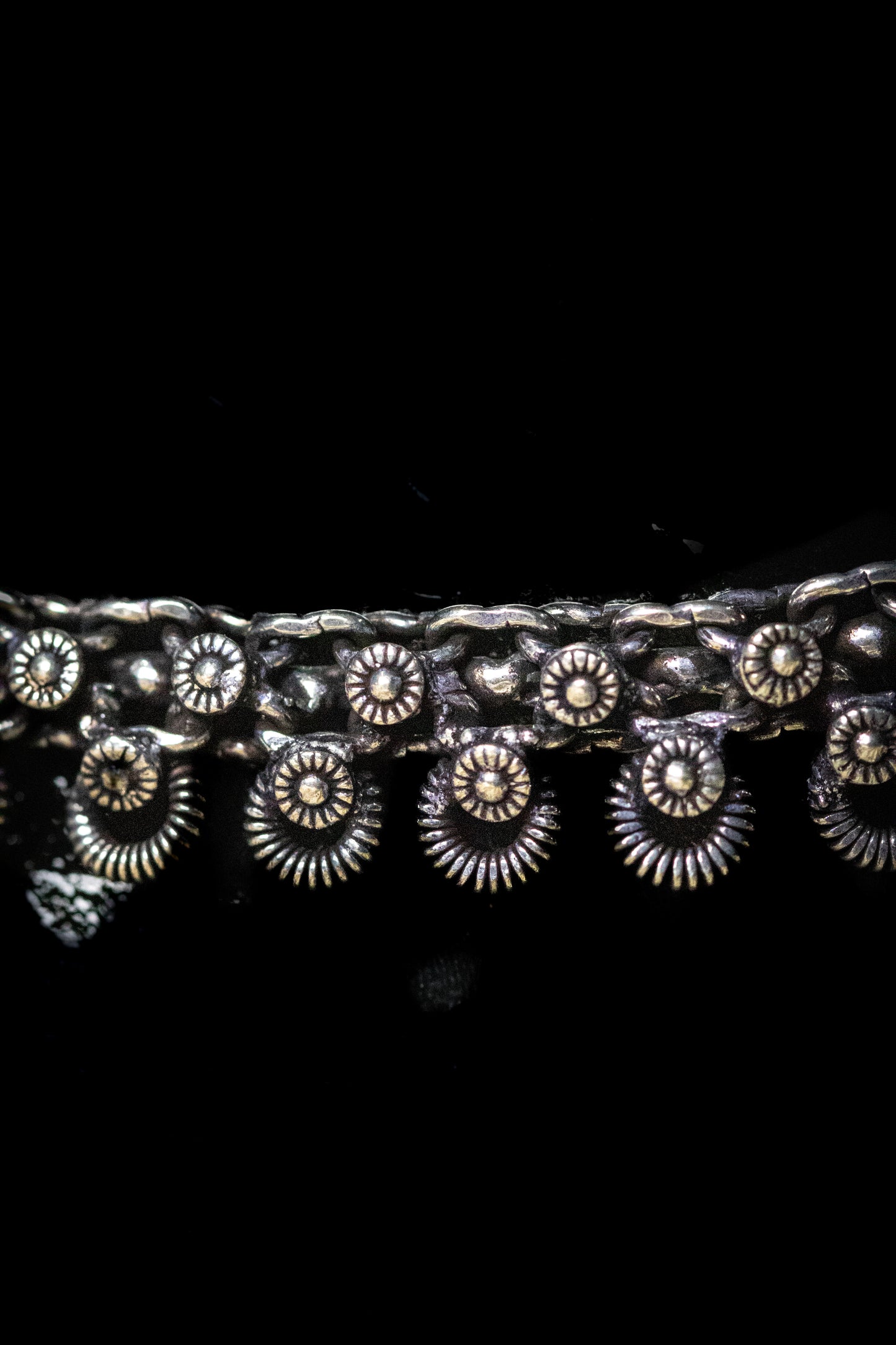 Oxidized Silver Floral Motif Anklet | Traditional Ethnic Payal