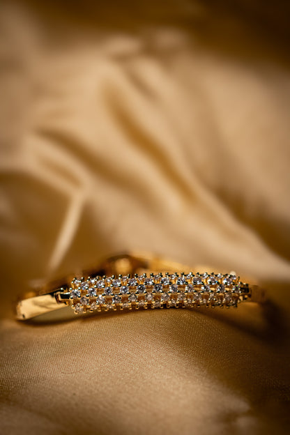 Gold Crystal-Studded Bracelet | Elegant Sparkling Women’s Jewelry