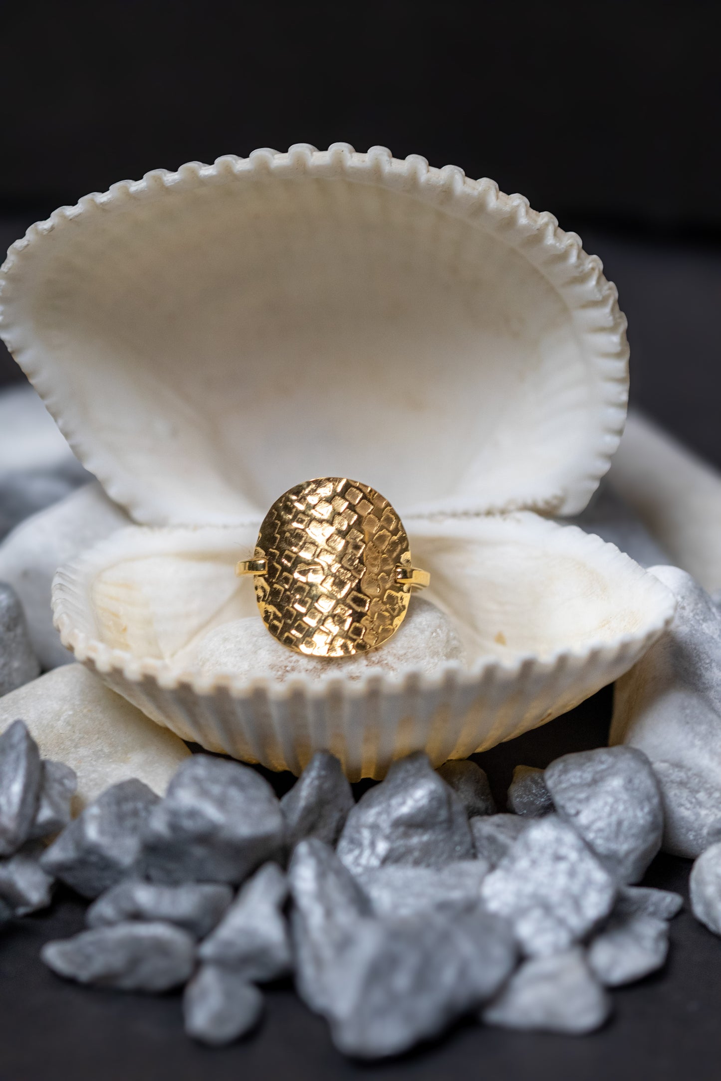 Textured Gold Statement Ring | Bold Modern Design