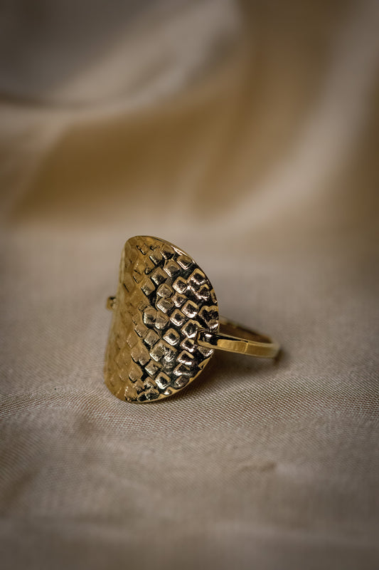 Textured Gold Statement Ring | Bold Modern Design