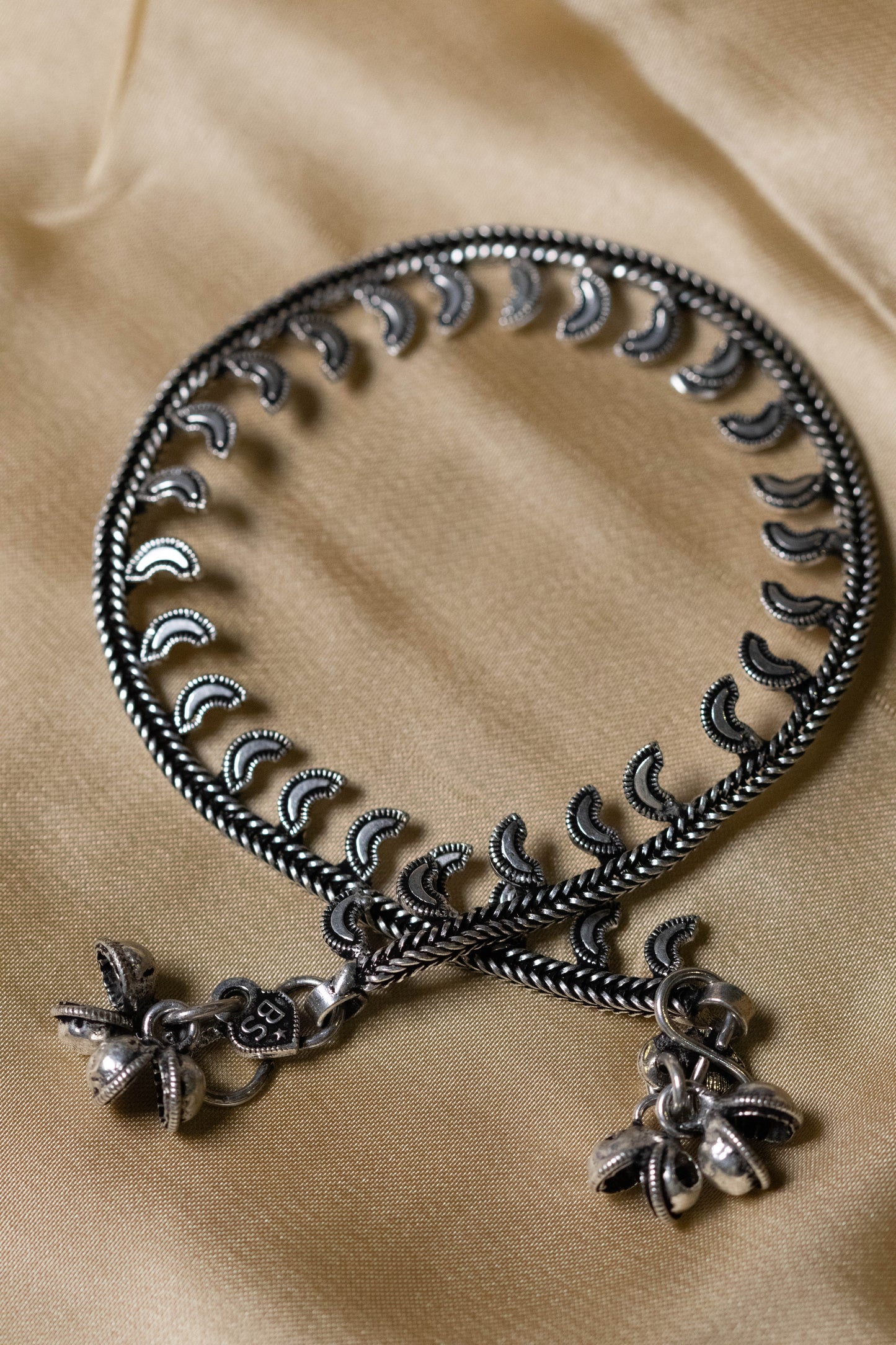 Traditional Oxidized Silver Anklet | Ethnic Payal with Ghungroo Charms