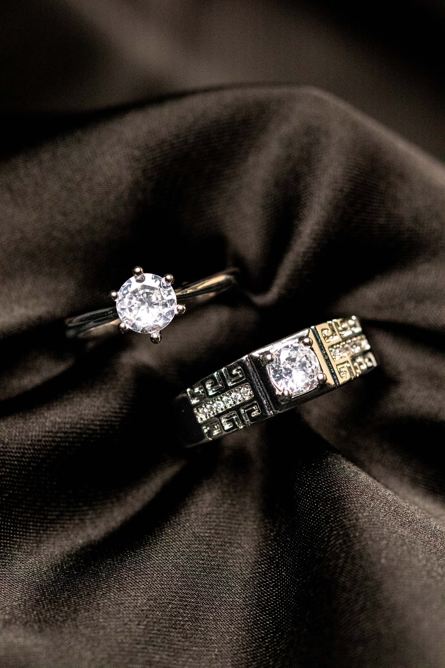Eternal Spark Couple Ring Set | His & Her Matching Bands