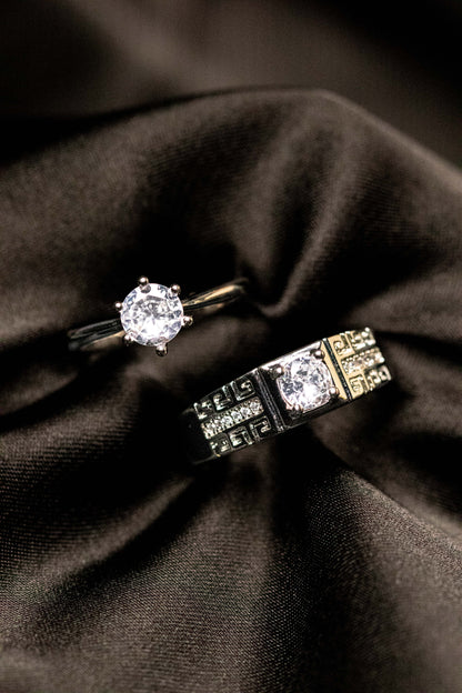 Eternal Spark Couple Ring Set | His & Her Matching Bands