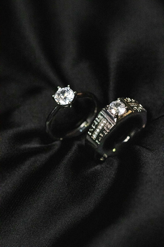 Eternal Spark Couple Ring Set | His & Her Matching Bands