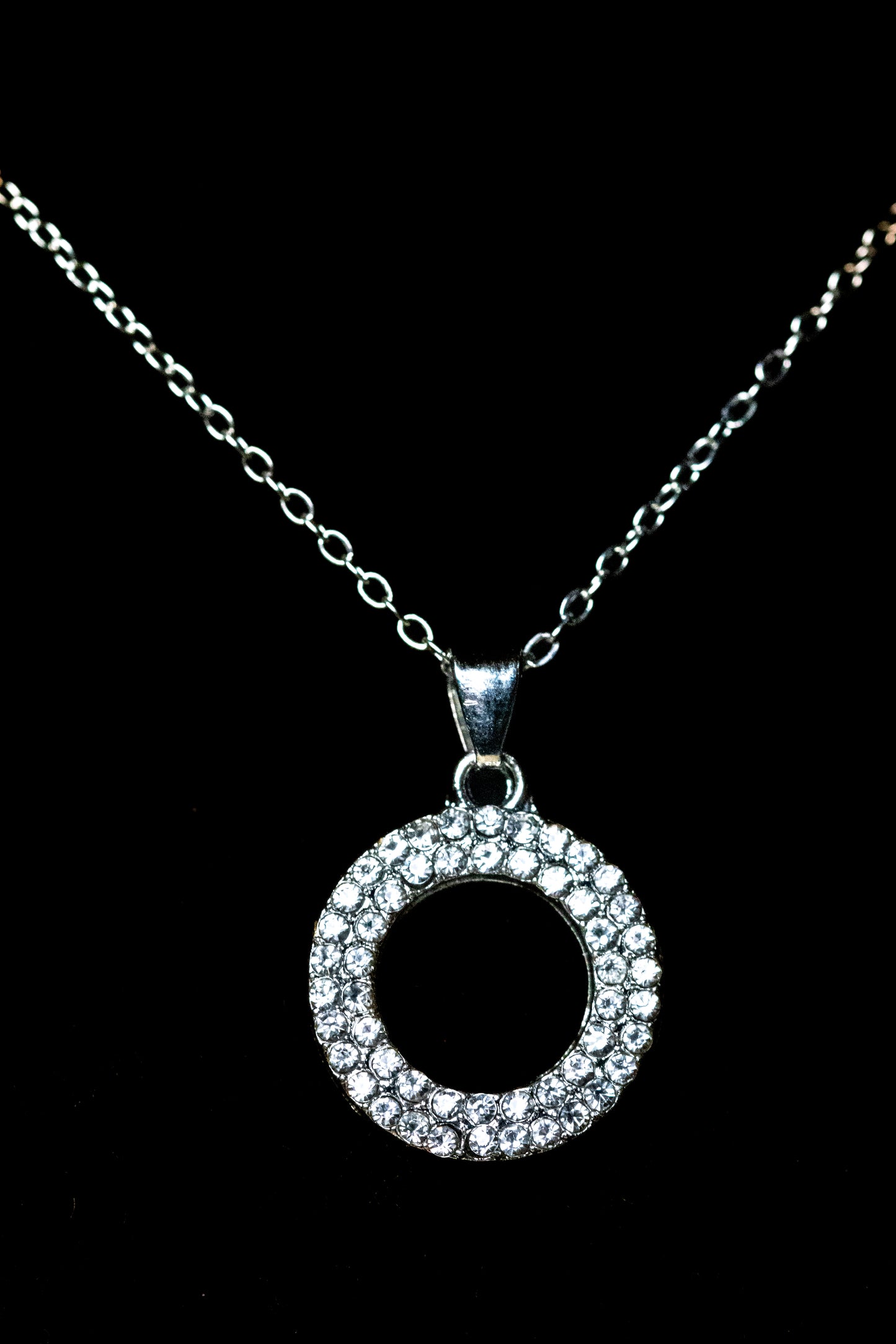 Sparkling Crystal Circle Pendant Jewelry Set | Necklace & Earrings