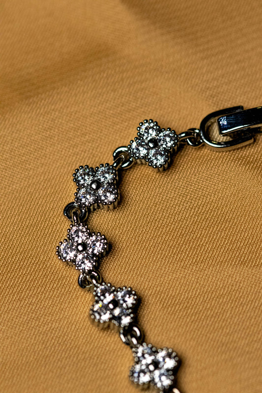 Floral Crystal Silver Bracelet | Elegant Sparkling Women’s Jewelry