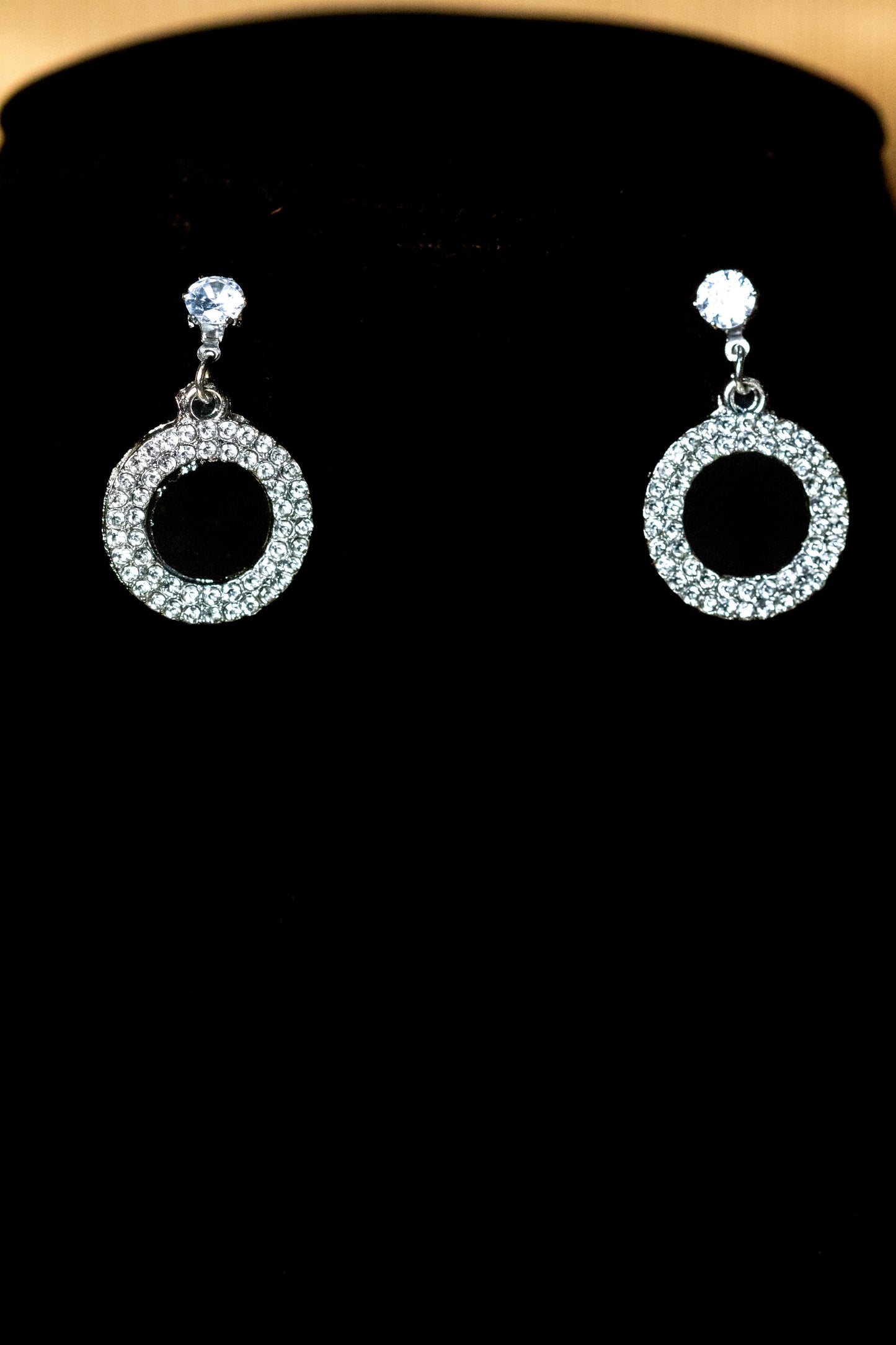 Sparkling Crystal Circle Pendant Jewelry Set | Necklace & Earrings